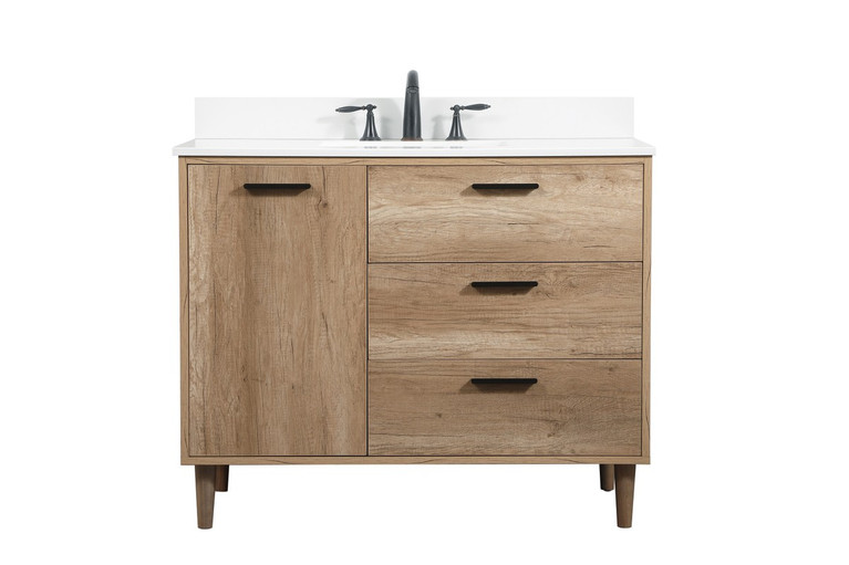 Elegant Lighting - VF47042NT-BS - Single Bathroom Vanity - Baldwin - natural oak