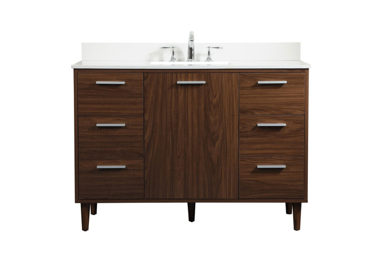 Elegant Lighting - VF47048MWT-BS - Vanity Sink Set - Baldwin - Walnut