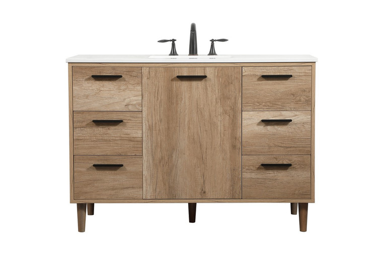 Elegant Lighting - VF47048NT - Single Bathroom Vanity - Baldwin - natural oak
