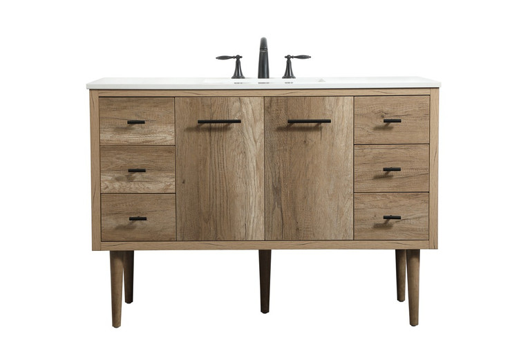Elegant Lighting - VF48048NT - Single Bathroom Vanity - Cyrus - Natural oak