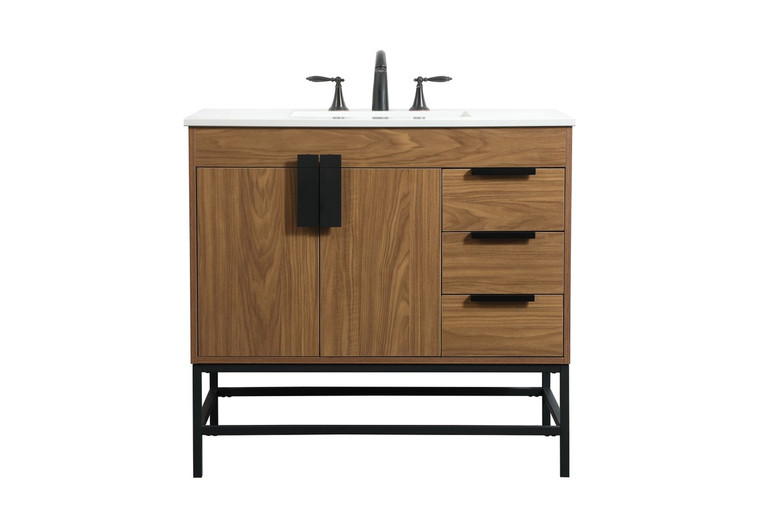 Elegant Lighting - VF48836WB - Single Bathroom Vanity - Eugene - walnut brown