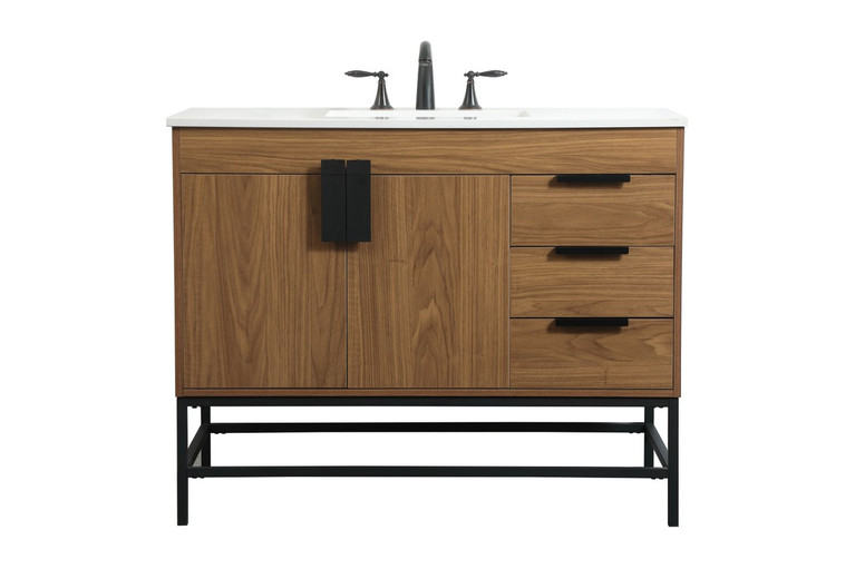Elegant Lighting - VF48842WB - Single Bathroom Vanity - Eugene - walnut brown