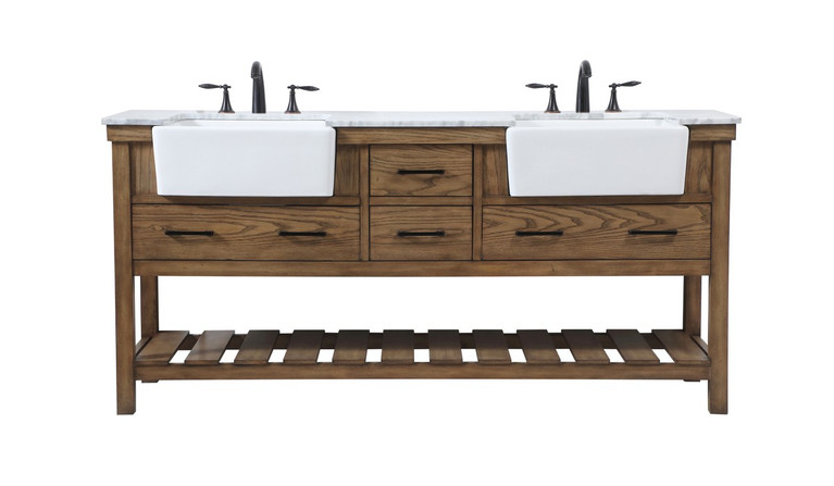 Elegant Lighting - VF60172DDW - Double Bathroom Vanity - Clement - driftwood