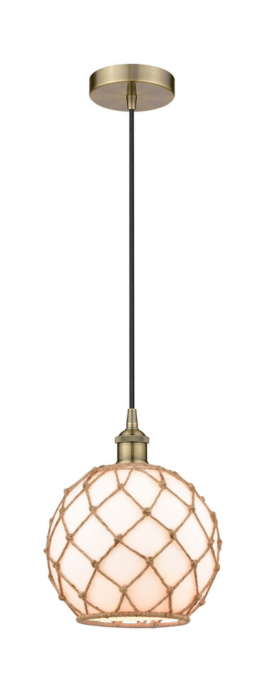 manufacturer_finish:Antique Brass|manufacturer_glass:Matte White Glass with Brown Rope|light_output:220.00lm|color_temperature:2200K|cri:99
