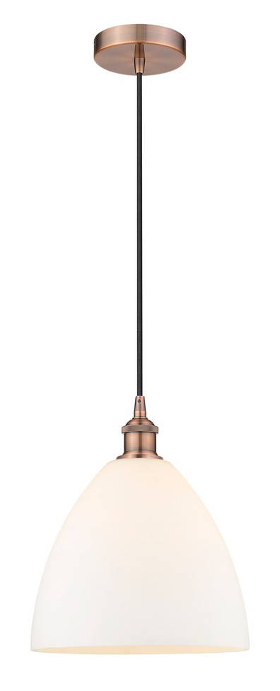manufacturer_finish:Antique Copper|manufacturer_glass:Matte White Bristol 12|light_output:220.00lm|color_temperature:2200K|cri:99