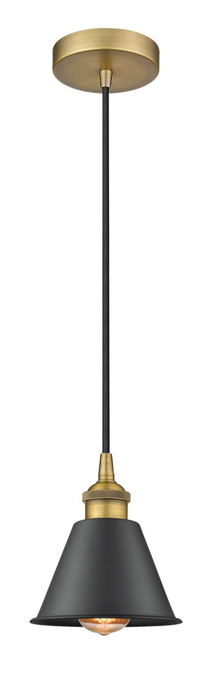 Innovations - 616-1P-BB-M8-BK - One Light Mini Pendant - Edison - Brushed Brass
