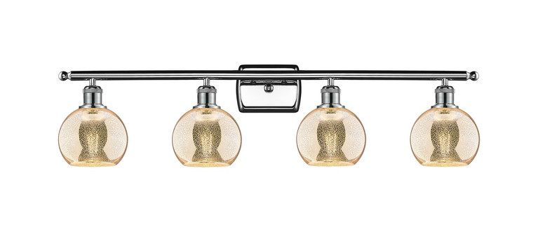 Innovations - 516-4W-PC-G128-6 - Four Light Bath Vanity - Ballston - Polished Chrome
