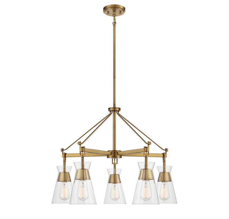 Savoy House - 1-1832-5-322 - Five Light Chandelier - Lakewood - Warm Brass