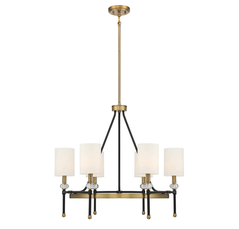 Savoy House - 1-1893-6-143 - Six Light Chandelier - Tivoli - Matte Black w/Warm Brass