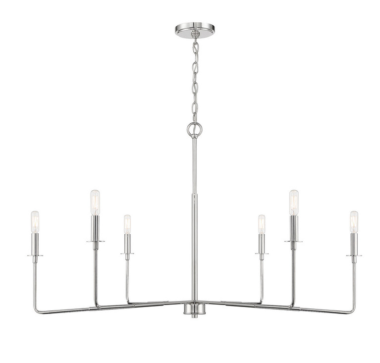 Savoy House - 1-2221-6-109 - Six Light Chandelier - Salerno - Polished Nickel