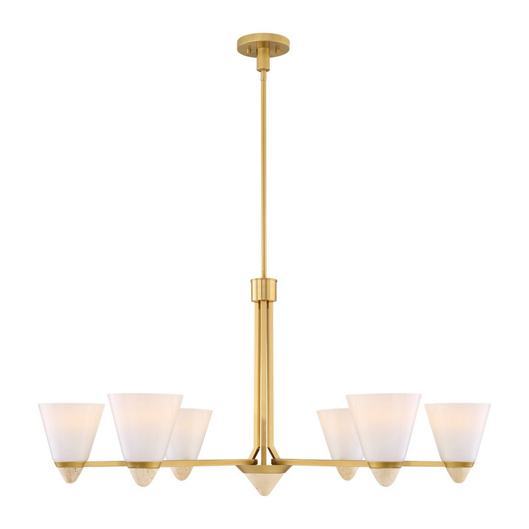 Savoy House - 1-7266-6-322 - Six Light Chandelier - Kohlman - Warm Brass