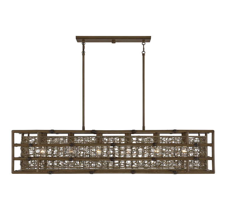 Savoy House - 1-7913-6-184 - Six Light Linear Chandelier - Treviso - Grapevine