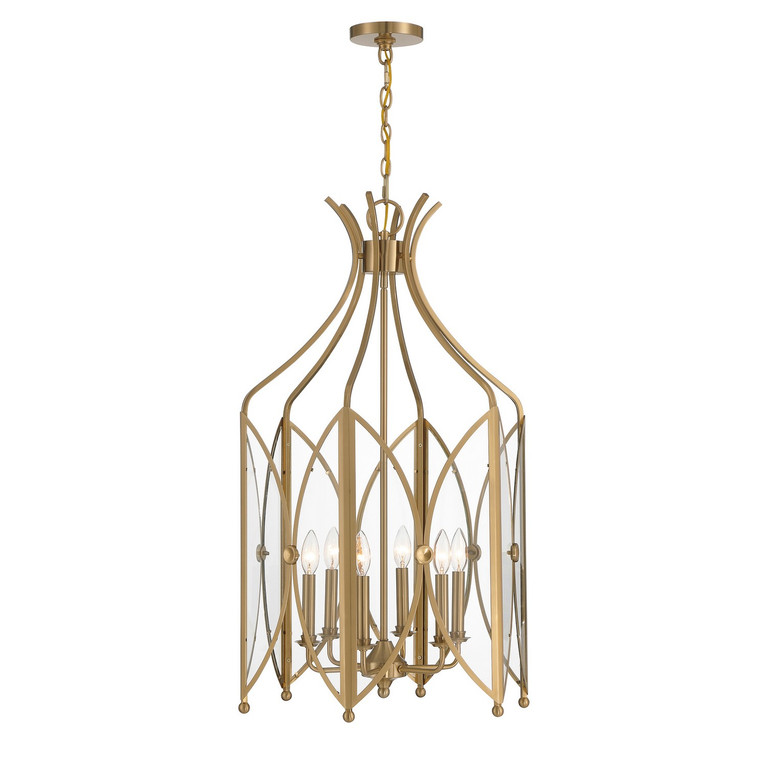 Savoy House - 3-6802-6-127 - Six Light Pendant - Enclave - Noble Brass