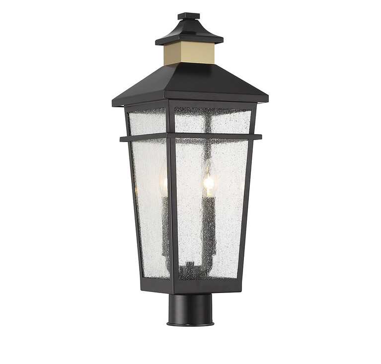 Savoy House - 5-718-143 - Two Light Outdoor Post Lantern - Kingsley - Matte Black w/Warm Brass