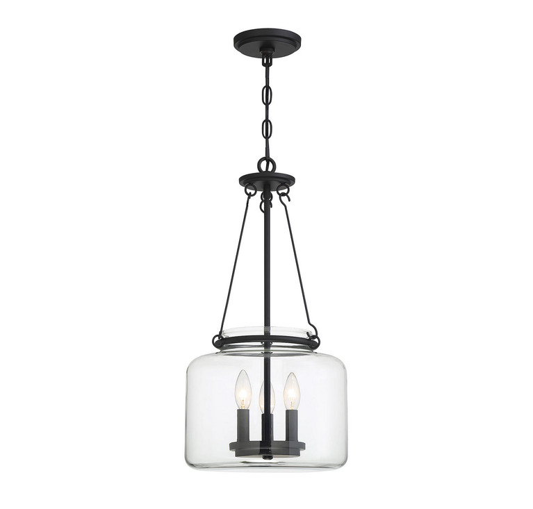 Savoy House - 7-9006-3-89 - Three Light Pendant - Akron - Matte Black