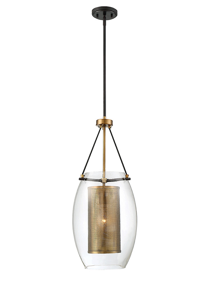 Savoy House - 7-9063-1-95 - One Light Pendant - Dunbar - Warm Brass w/Bronze