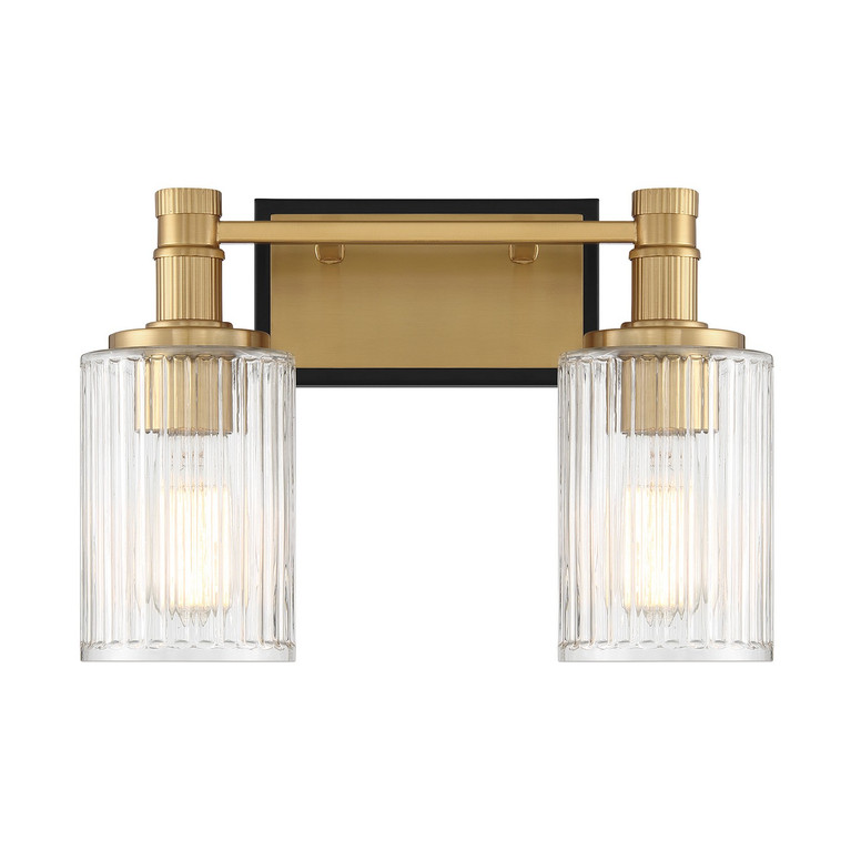 Savoy House - 8-1102-2-143 - Two Light Bathroom Vanity - Concord - Matte Black w/Warm Brass