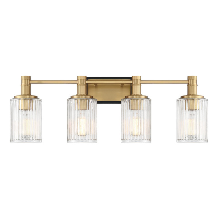 Savoy House - 8-1102-4-143 - Four Light Bathroom Vanity - Concord - Matte Black with Warm Brass