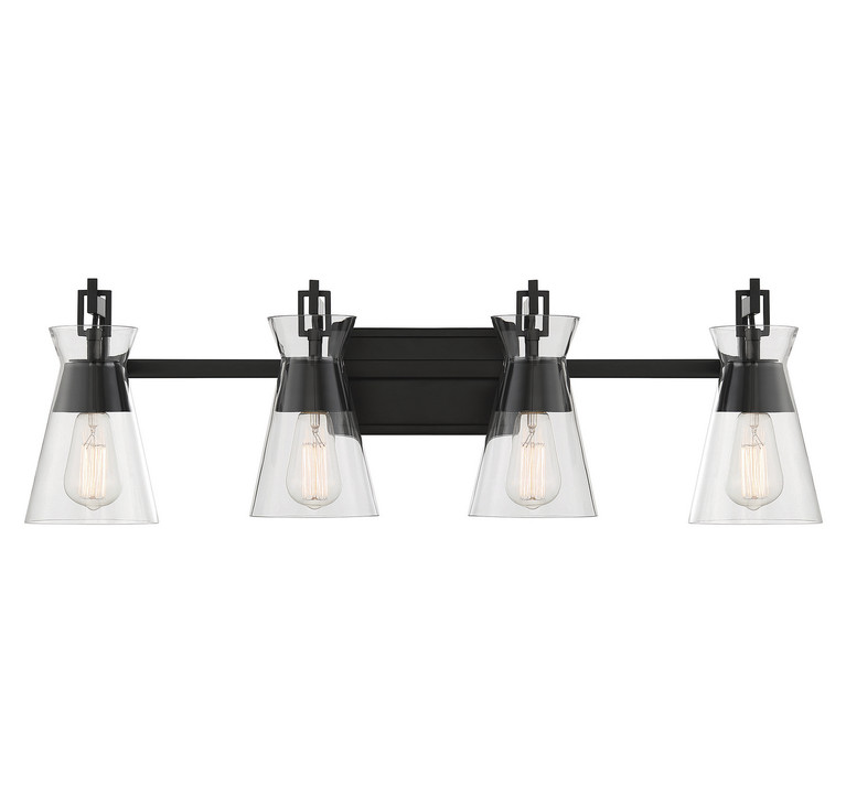Savoy House - 8-1830-4-BK - Four Light Bathroom Vanity - Lakewood - Matte Black