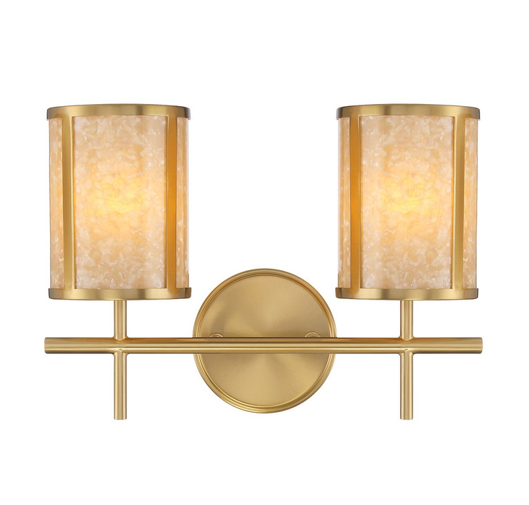 Savoy House - 8-2055-2-322 - Two Light Bathroom Vanity - Camden - Warm Brass