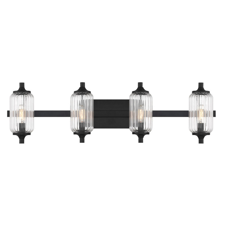 Savoy House - 8-3024-4-BK - Four Light Bathroom Vanity - Holton - Matte Black