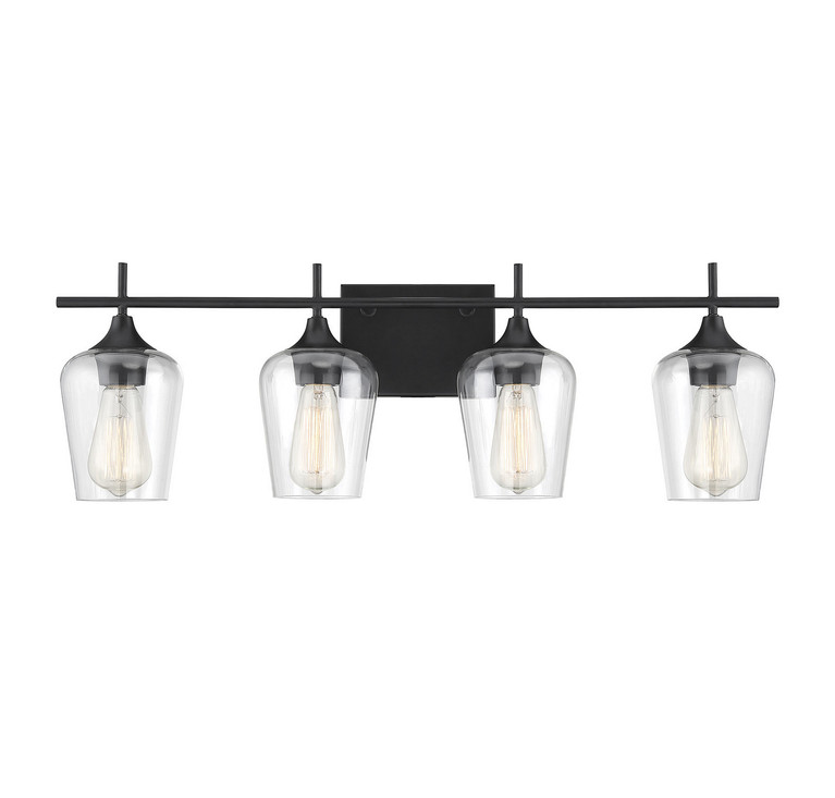 Savoy House - 8-4030-4-BK - Four Light Bath Bar - Octave - Black