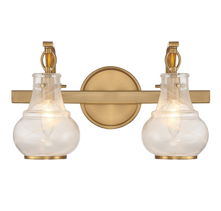 Savoy House - 8-4417-2-322 - Two Light Bathroom Vanity - Adams - Warm Brass