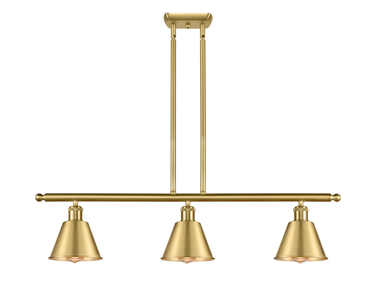 Innovations - 516-3I-SG-M8 - Three Light Island Pendant - Ballston - Satin Gold