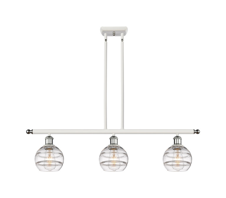 Innovations - 516-3I-WPC-G556-6CL - Three Light Island Pendant - Ballston - White Polished Chrome