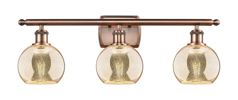 Innovations - 516-3W-AC-G128-6 - Three Light Bath Vanity - Ballston - Antique Copper