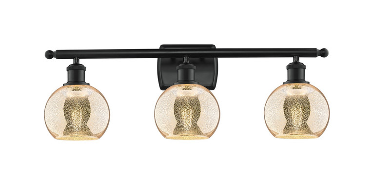 Innovations - 516-3W-BK-G128-6 - Three Light Bath Vanity - Ballston - Matte Black