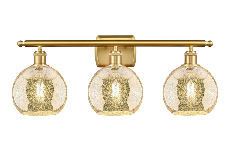 Innovations - 516-3W-SG-G128-8 - Three Light Bath Vanity - Ballston - Satin Gold