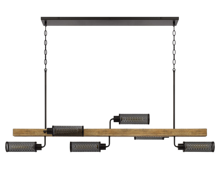 Cal Lighting - FX-3008-6 - Six Light Island Chandelier - Lenox - Light Oak