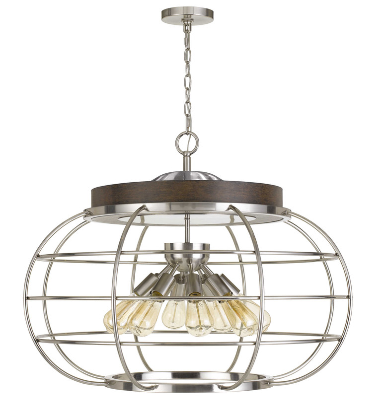 Cal Lighting - FX-3719-8 - Eight Light Chandelier - Liberty - Brushed Steel/Wood