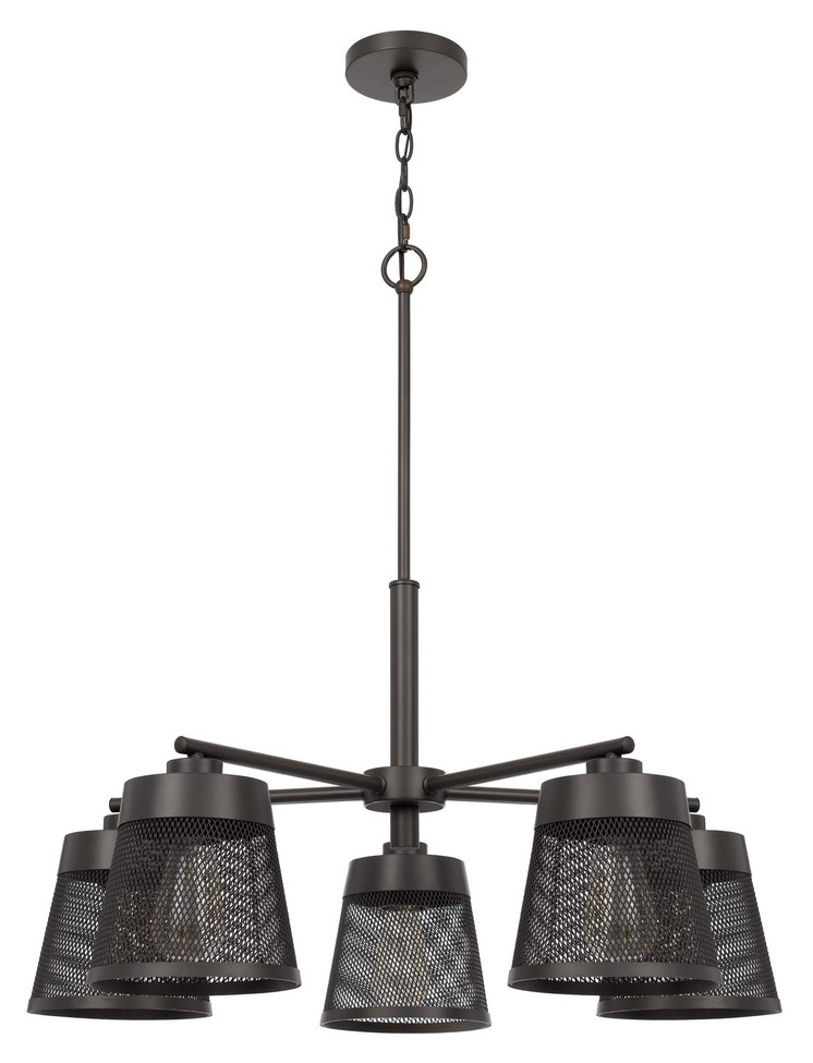 Cal Lighting - FX-3769-5 - Five Light Chandelier - Hampton - Matte Black / Mesh
