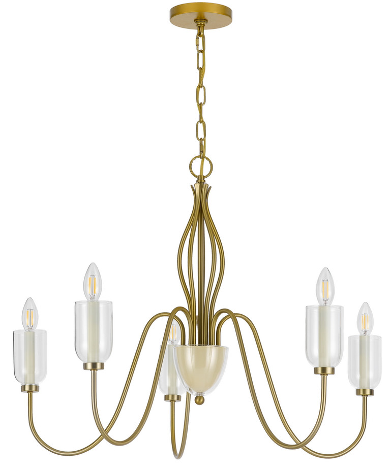 Cal Lighting - FX-3818-5 - Five Light Chandelier - Kalamaria - Antique Brass