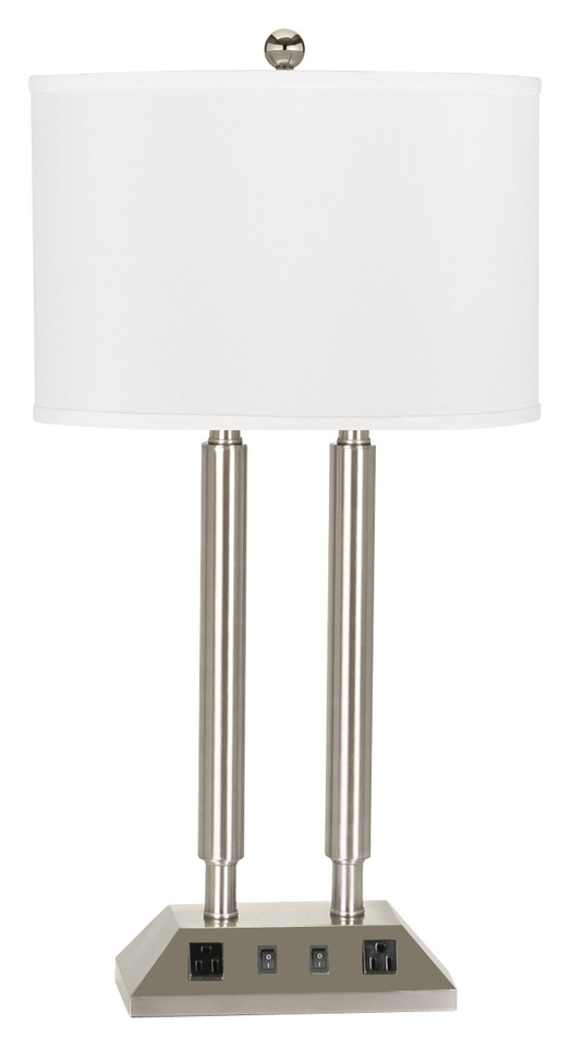 Cal Lighting - LA-2004DK-1RBS - Two Light Table Lamp - HOTEL - Brushed Steel