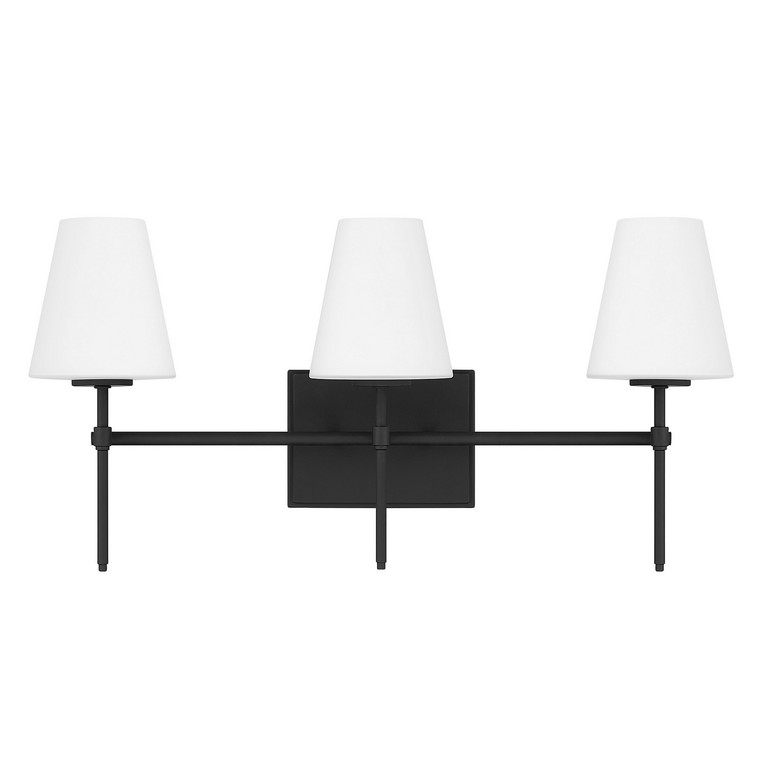 Hunter - 13250 - Three Light Bathroom Vanity - Camelia Stem - Matte Black