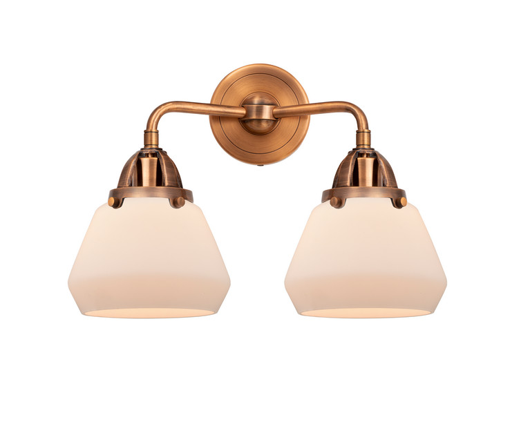 manufacturer_finish:Antique Copper|manufacturer_glass:Cased Matte White Fulton|light_output:220.00lm|color_temperature:2200K|cri:99