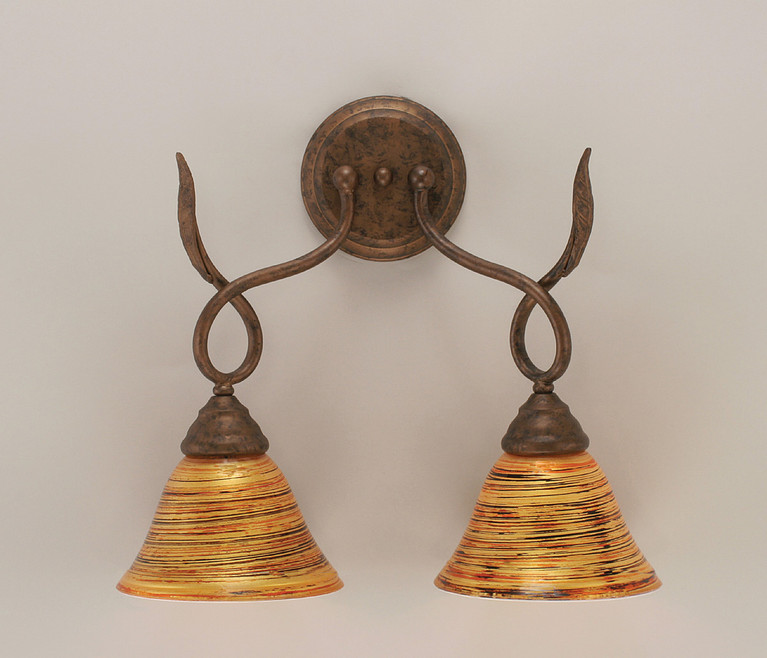 Toltec Lighting - 110-BRZ-454 - Two Light Wall Sconce - Leaf - Bronze
