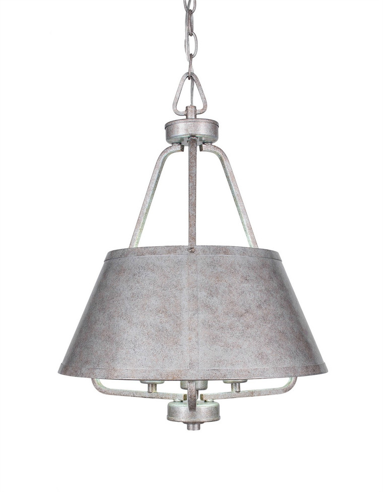 Toltec Lighting - 1124-AS - Three Light Chandelier - Sonora - Aged Silver