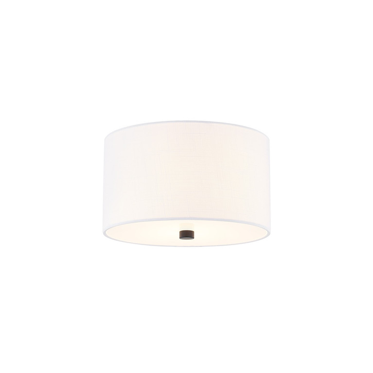 Justice Designs - FAB-9730-WHTE-MBLK - Two Light Flush-Mount - Textile - Matte Black