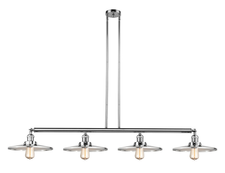 Innovations - 214-PC-MFR-PC-12 - Four Light Island Pendant - Franklin Restoration - Polished Chrome