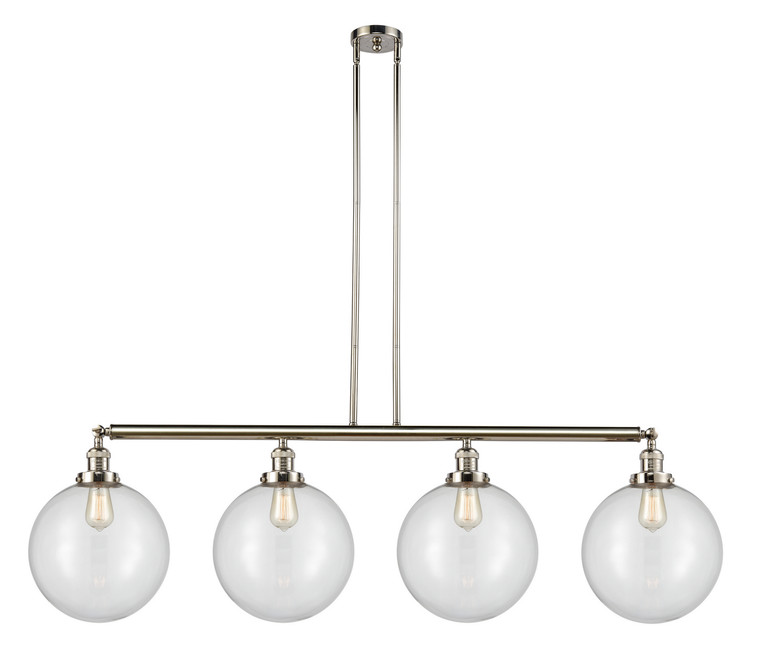 Innovations - 214-PN-G202-12 - Four Light Island Pendant - Franklin Restoration - Polished Nickel