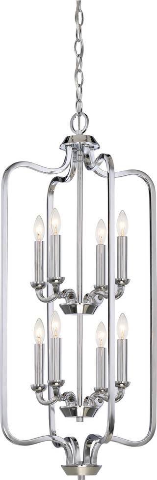 Nuvo Lighting - 60-5872 - Eight Light Pendant - Willow - Polished Nickel