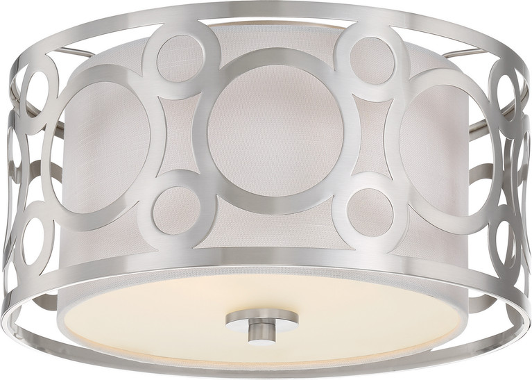 Nuvo Lighting - 60-5942 - Two Light Flush Mount - Filigree - Brushed Nickel