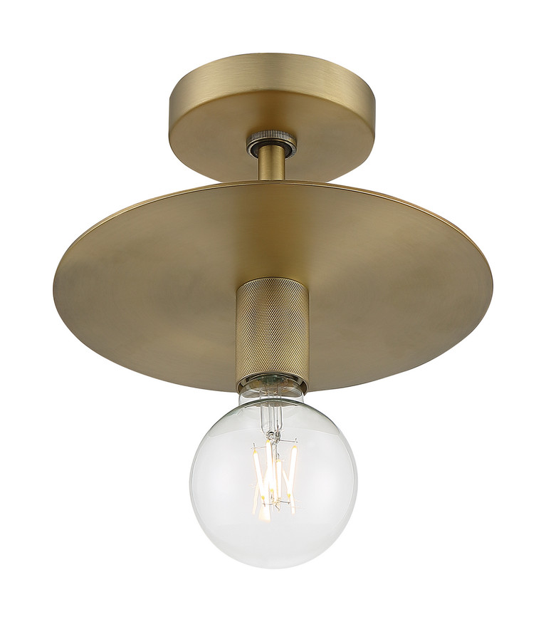 Nuvo Lighting - 60-7244 - One Light Semi Flush Mount - Bizet - Vintage Brass