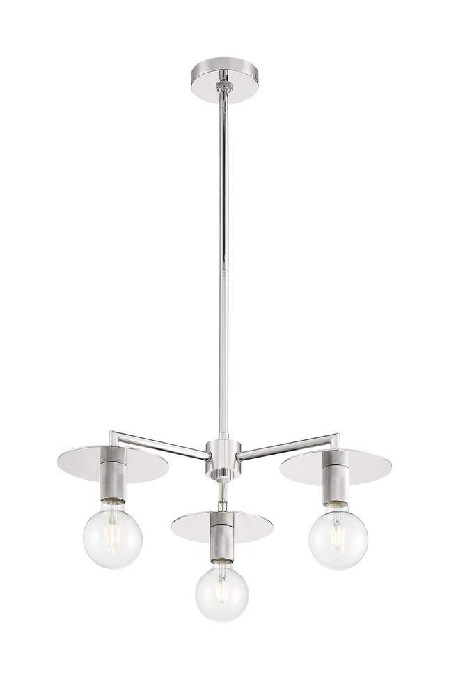 Nuvo Lighting - 60-7253 - Three Light Chandelier - Bizet - Polished Nickel
