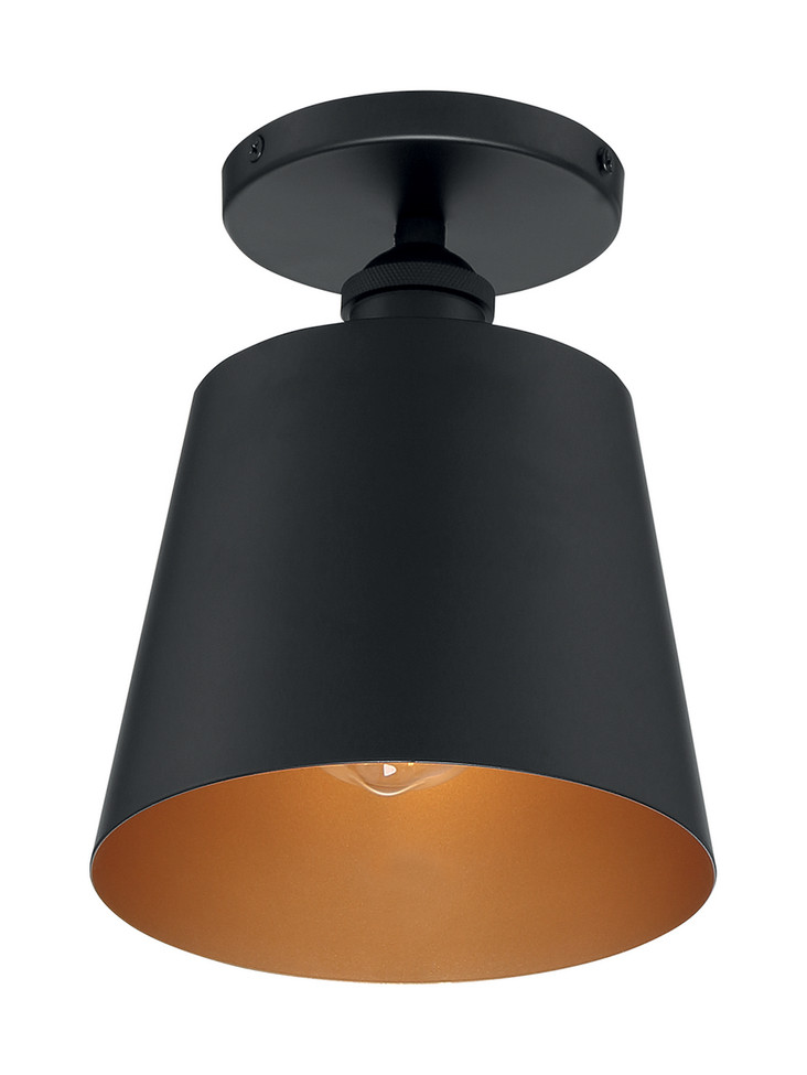 Nuvo Lighting - 60-7331 - One Light Semi Flush Mount - Motif - Black / Gold