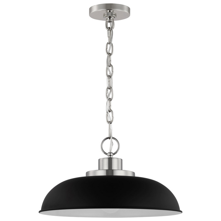 Nuvo Lighting - 60-7482 - One Light Pendant - Colony - Matte Black / Polished Nickel